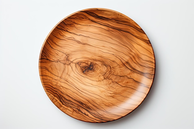 wood plate on white background