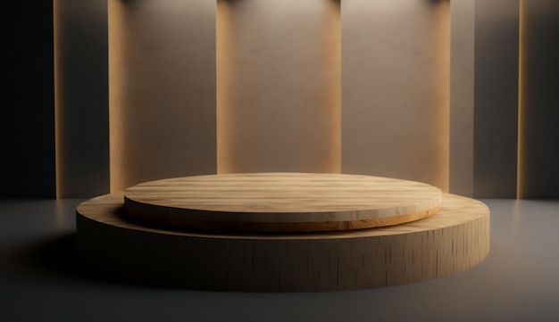 Wood podium exudes grounding and connection to nature