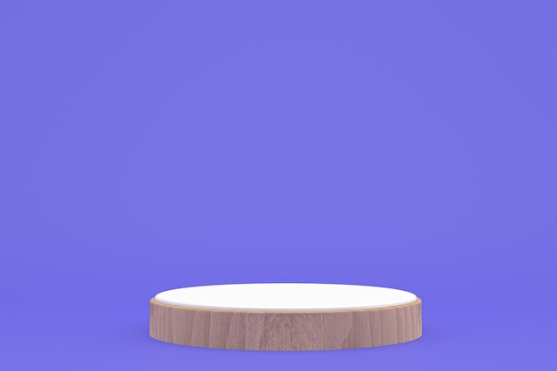 Фото Деревянный подиум минимальный 3d рендеринг или стенд для презентации косметического продукта