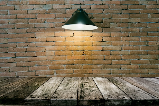 Photo wood shelf with coffee shop blurred background