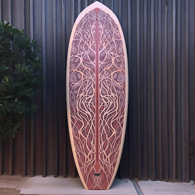 Wood skateboard and surfing board illustration art
