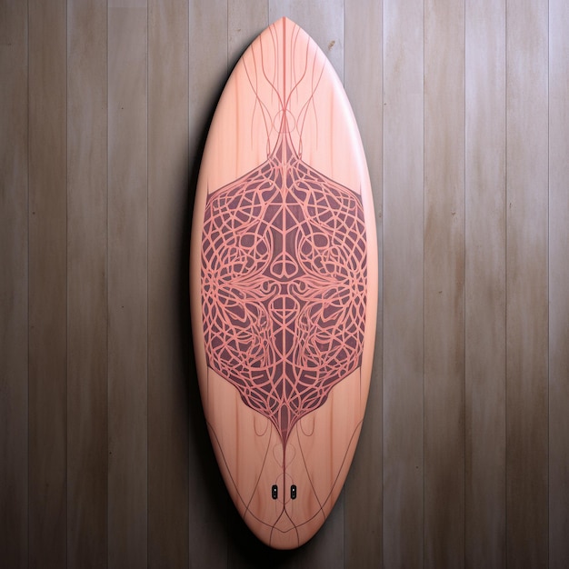 Wood skateboard and surfing board illustration art