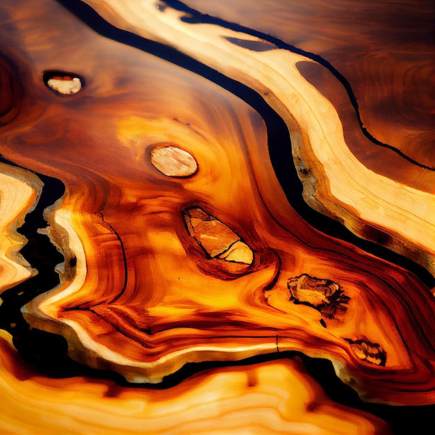 Wood slab with epoxy resin surface abstract background