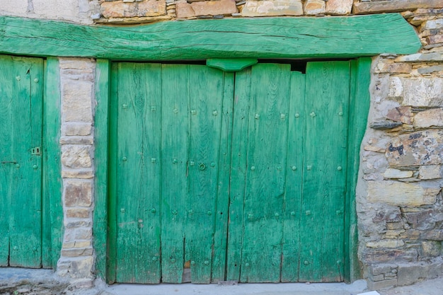 wood and stone houses in the province of Zamora in Spain