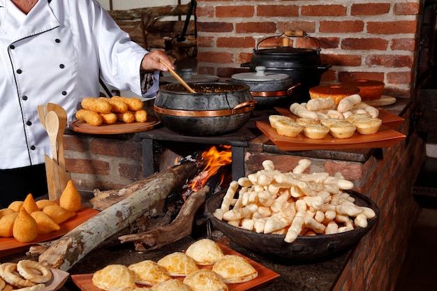 Wood stove in typical rural house in the interior of Brazil