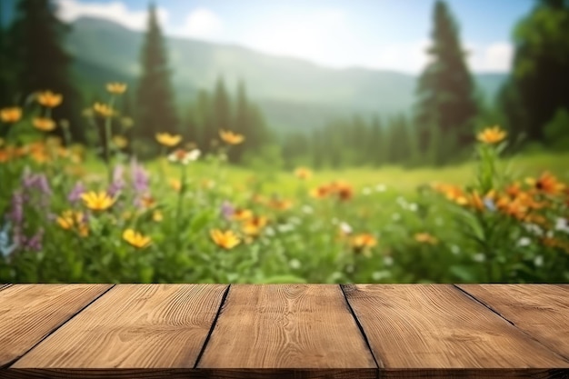 Wood table backdrop