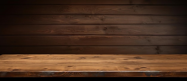 wood table on blur of cafe coffee shop bar background Generative AI