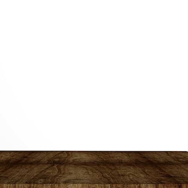 Деревянная столешница на белом фоне для отображения продукта коричневая древесина на изолированном BG