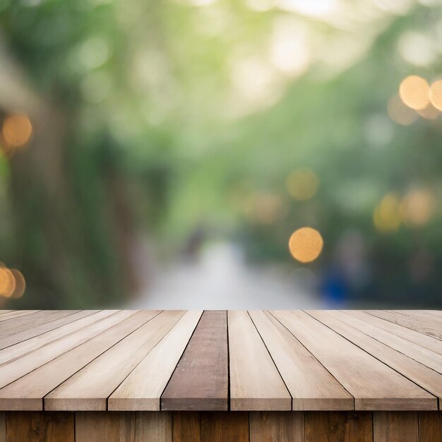 Wood table with blur background Mesa Table Product