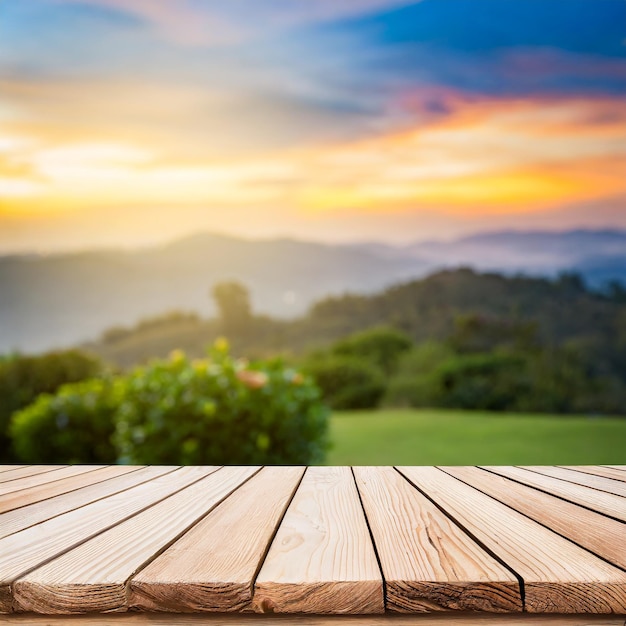 Wood table with blur background Mesa Table Product