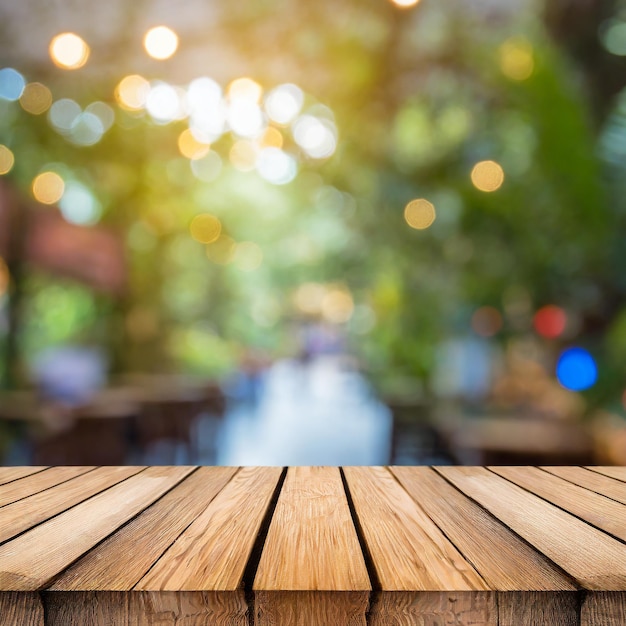 Photo wood table with blur background table for product mesa para produto