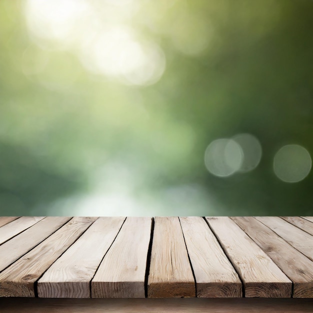 Wood table with blur background Table for product Mesa para produto