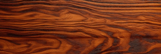 ダークブラウンの表面とダークブラウンのステインが施された木製テーブル。