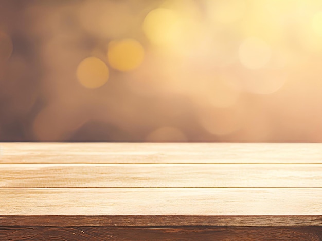 Wood tabletop or counter with display product Blur image of green blue and city background