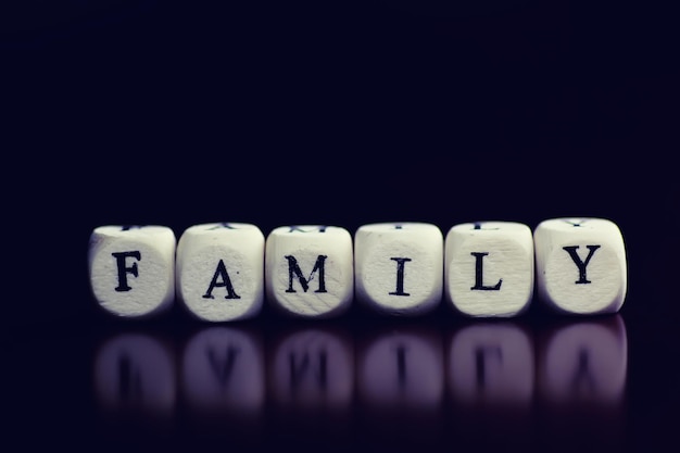 Wood text cube family