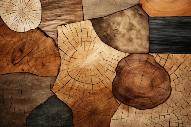 Wood texture background created using generative ai technology