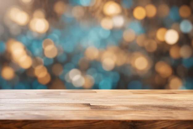 Wood texture table top on blurred abstract background