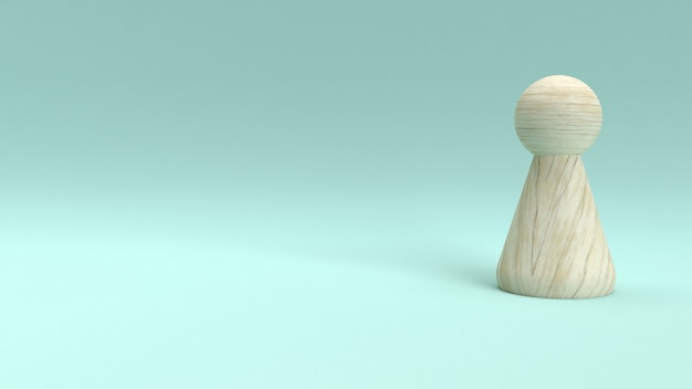 Wood toy  3d rendering for business concept.