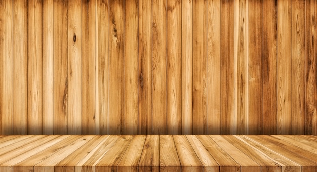 Wood wall and wooden floor texture background