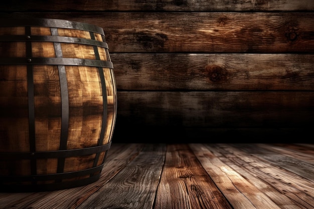 Wood whiskey barrel Wooden cask Generate Ai