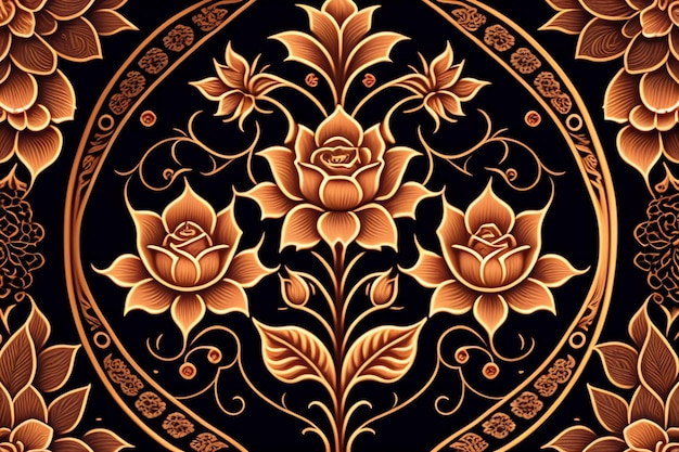 木こりテンプレート装飾デザイン古典的な装飾モチーフ花のつぼみ開花のつぼみ