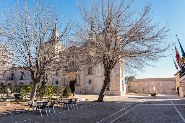 Wooded park next to the monumental area of the city called Nuevo Baztan in Madrid Spain