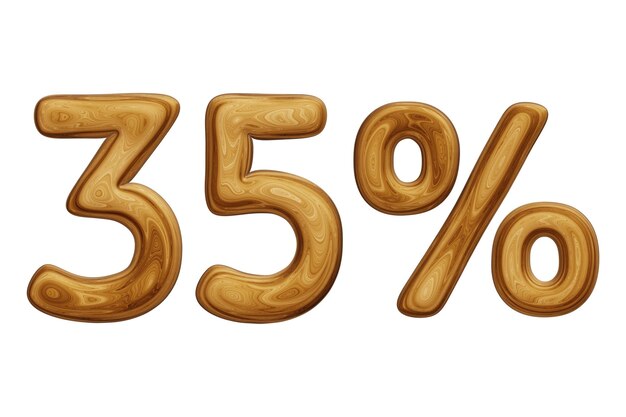 Wooden 35 percent for sale discount promotion and business concept