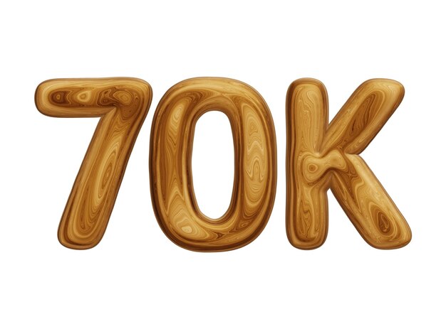 Foto 70k di legno per la celebrazione dei follower e degli abbonati