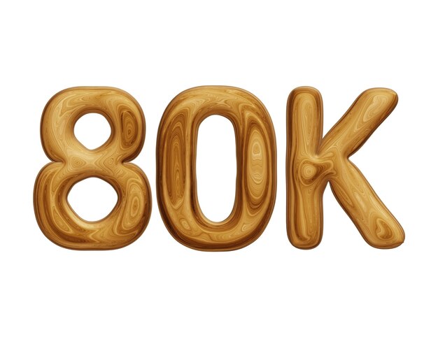 Photo wooden 80k for followers and subscribers celebration