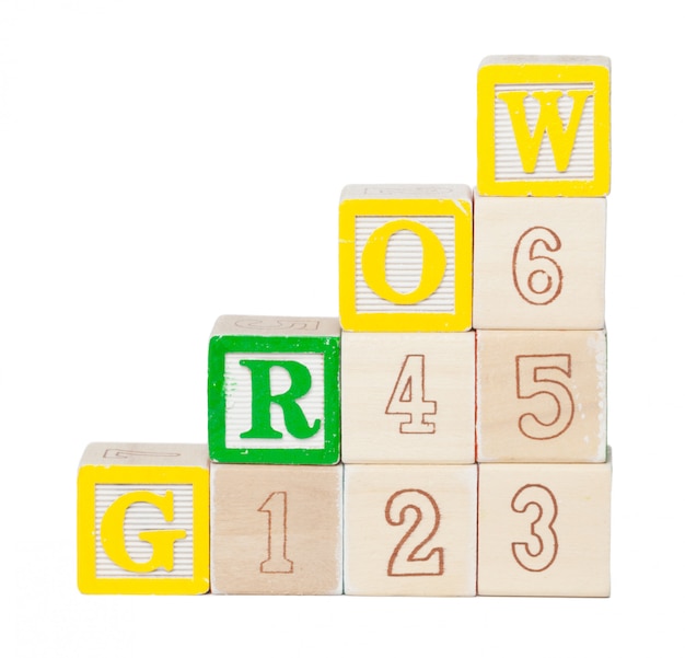 Wooden alphabet blocks isolated