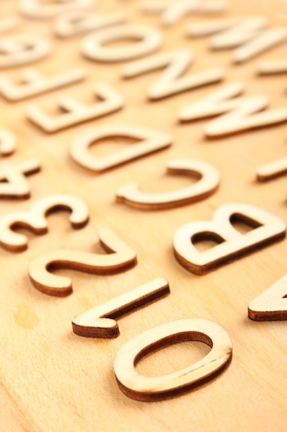 Wooden alphabet Include numerals