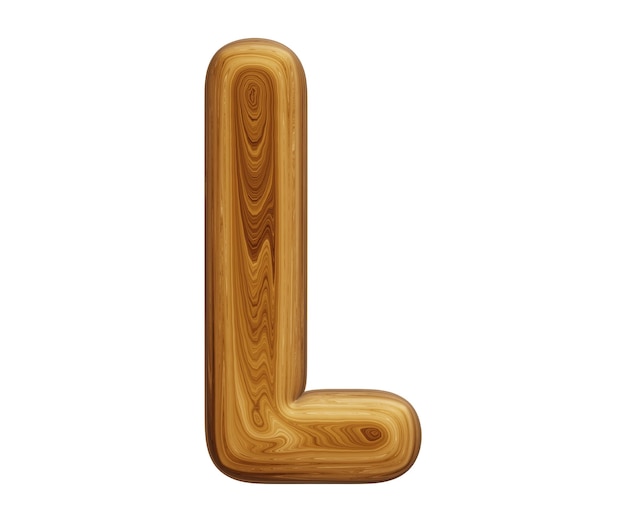 Wooden alphabet letter l for education concept