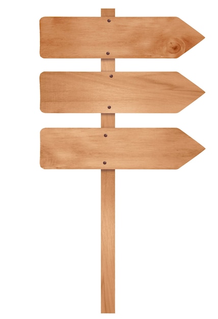 Photo wooden arrow sign post