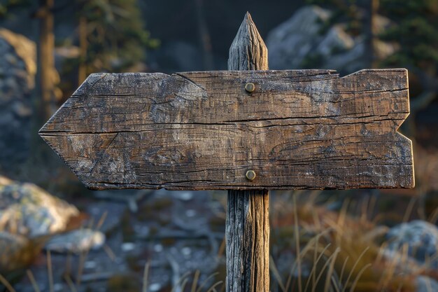 Photo wooden arrow sign