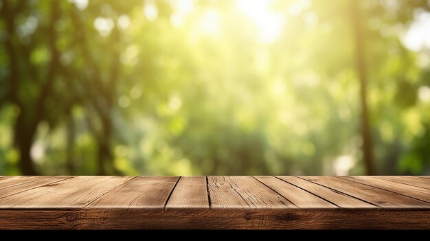 wooden backdrop on forest scene copy space natural lighting blurred summer season background