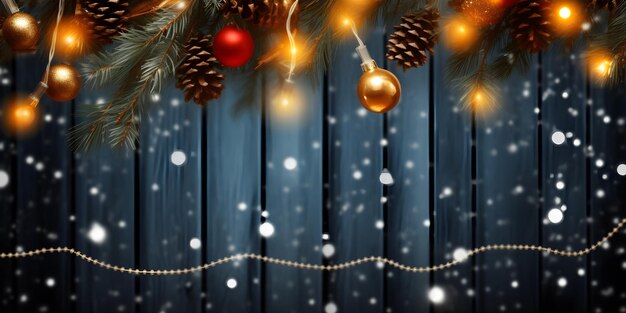 Wooden background with christmas decoration Happy new year wallpaper