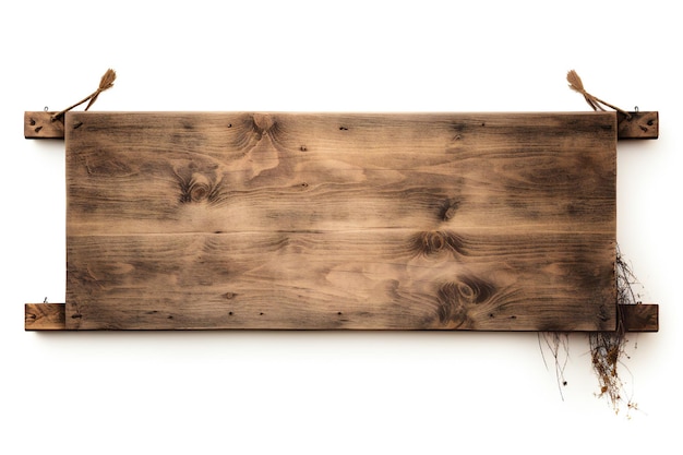 Wooden banner isolated on white background