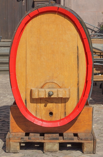 Photo wooden barrel cask