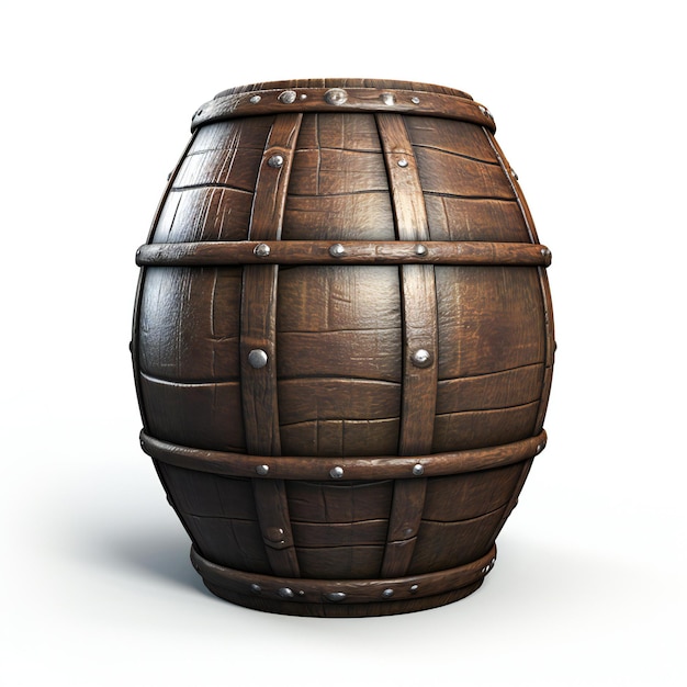 A wooden barrel isolated on white background