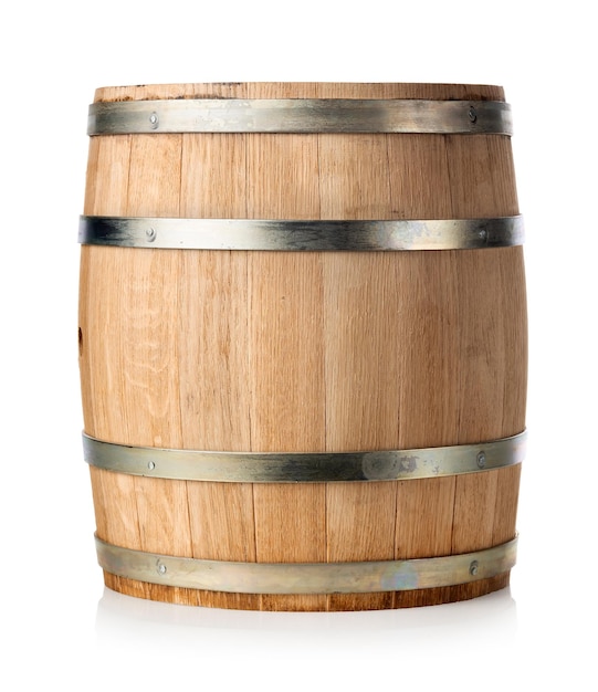 Wooden barrel isolated on a white background