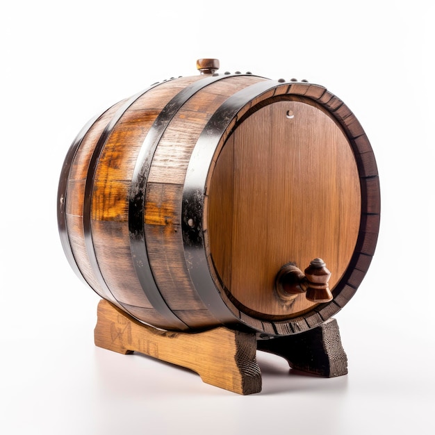 A wooden barrel with a knob on it