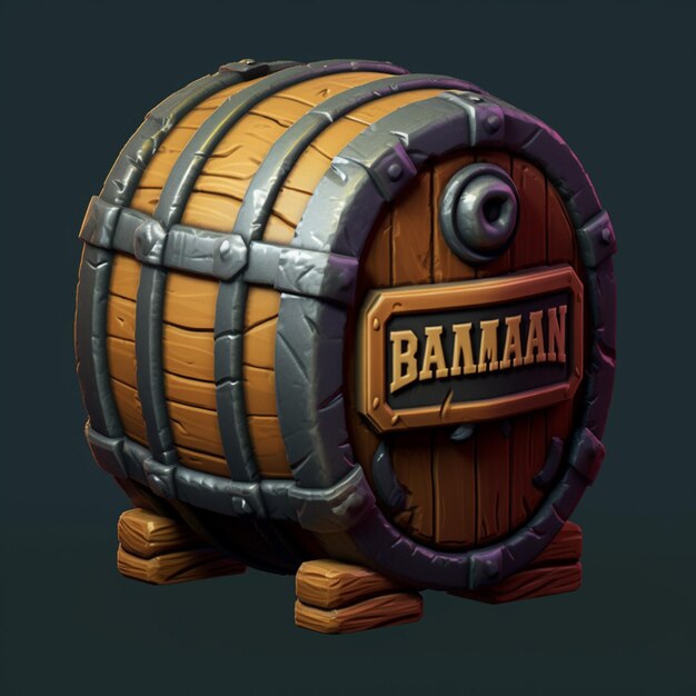 Photo a wooden barrel with the word 