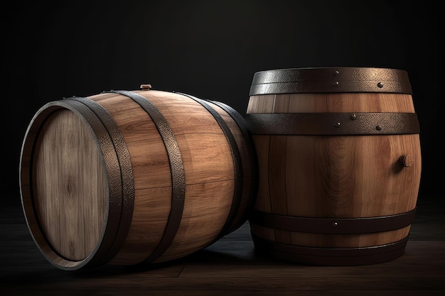 Wooden Barrels Generative AI