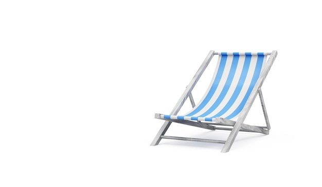 Wooden Beach Chair on white background