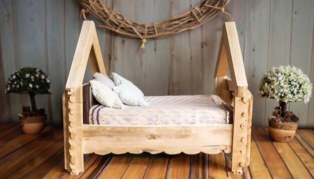 wooden bed for dolls