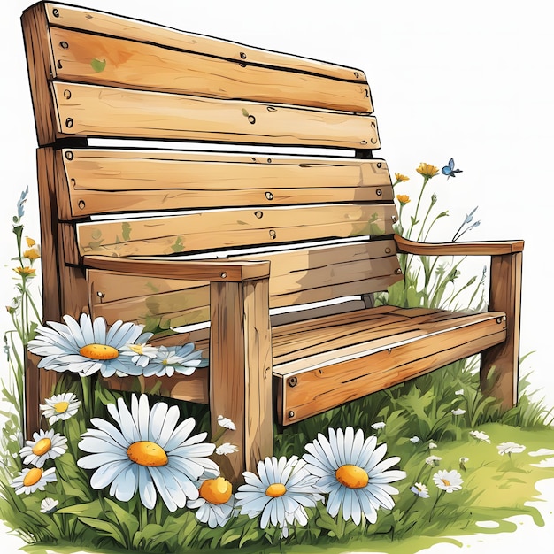 wooden bench Clipart