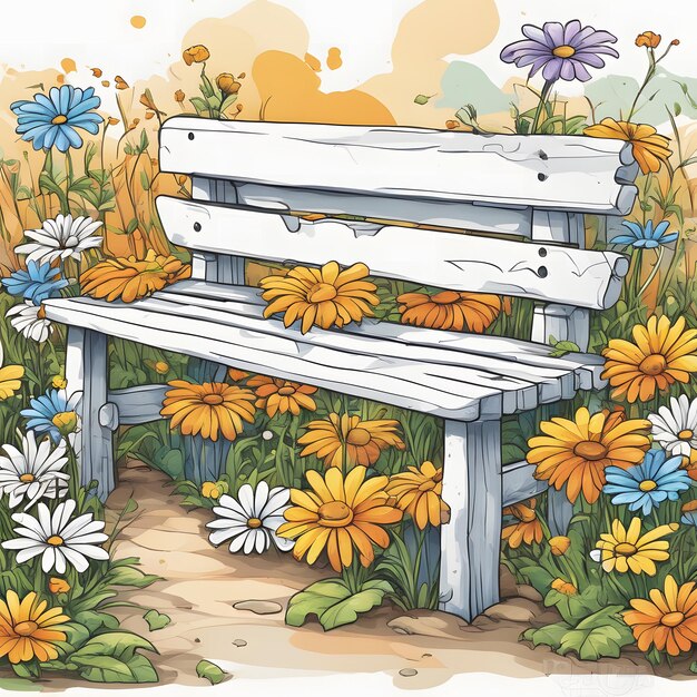 wooden bench Clipart