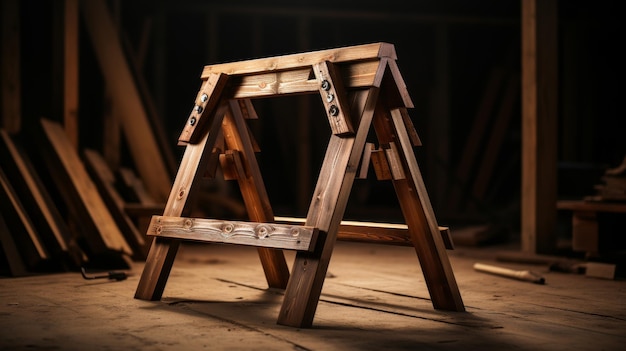 Wooden Bench on Dirt Field