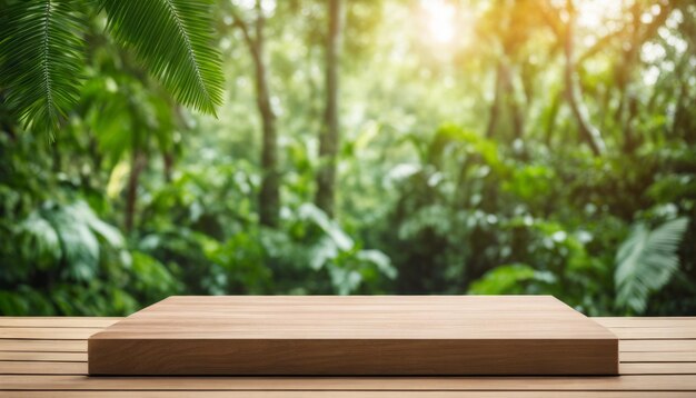 Photo a wooden bench in the middle of the forest