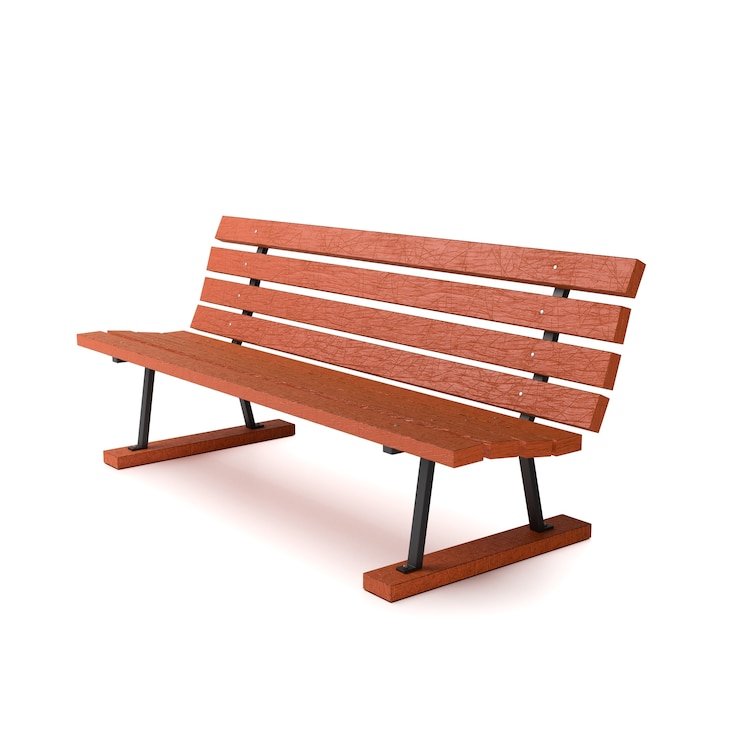 Photo wooden bench on white background